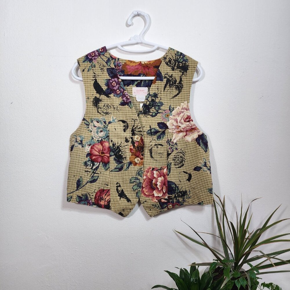 Vest, Vintage, One of kind, vintage, floral, boho, retro, hipster